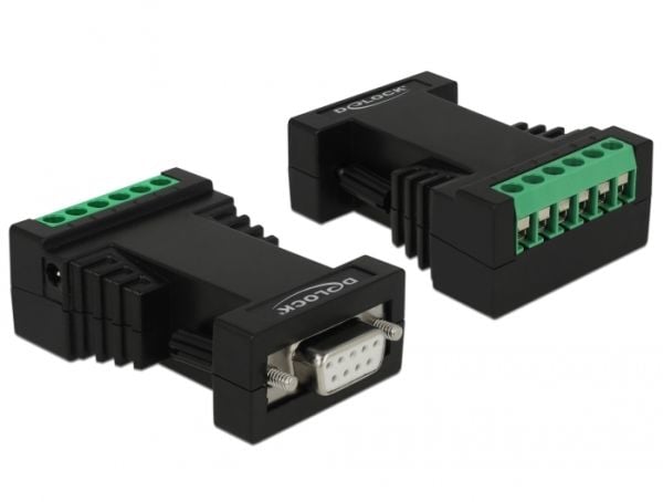Delock Converter 1 x Serial RS-232 to 1 x Serial RS-422/485 with ESD protection 15 kV surge protection 600 W and 2.5 kV isolation extended temperat...