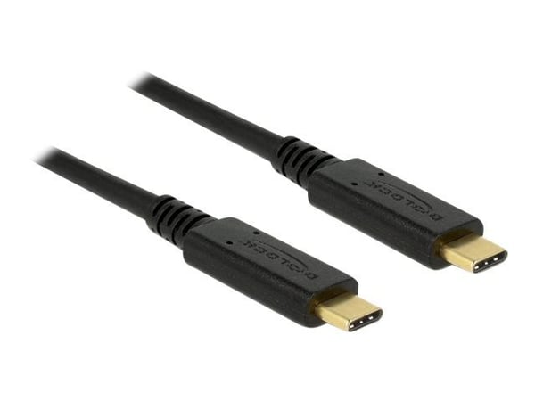 Delock - USB-kabel - USB-C (hann) til USB-C (hann) - USB 2.0 - 5 A - 4 m - svart