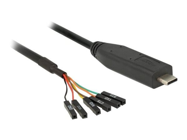 Delock - USB / seriell kabel - USB-C (hane) till 6 stift TTL (hona) separat - 3.3 V - 2 m - svart