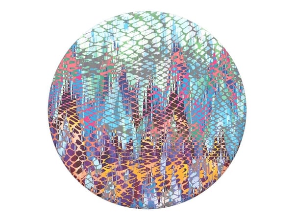 PopSockets Swappable PopGrip - Fingergrep/stativ for mobiltelefon - Chimera - svart, abstrakt bikakemønster