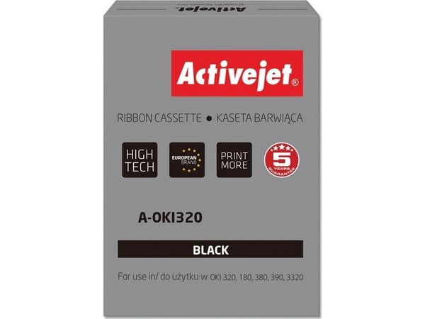 Activejet A-OKI320, OKI ML: 180, 182, 183, 192, 193, 280 Elite, 280 Elite DC, 320 Flatbed, 321, 380, 385, 386, 390,..., Musta, Pistematriisi, 30000...