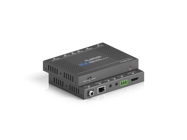 PureTools PT-HDBT-200, 3840 x 2160 piksler, AV-sender og -mottaker, 70 m, Koblet med ledninger (ikke trådløs), Sort, HDCP