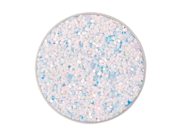 PopSockets Swappable PopGrip - Fingergrep/stativ for mobiltelefon, nettbrett - Sparkle Snow White - hvit (trekkspill), hvit (plattform)