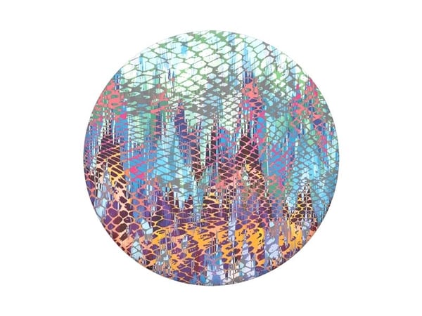 PopSockets Swappable PopGrip - Fingergrep/stativ for mobiltelefon - Chimera - svart, abstrakt bikakemønster