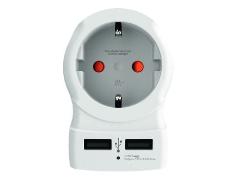 Skross 1500280, Type G (UK), Type C (Europlug)+Type F, 100 - 250 V, 7 A, 175 mm, 105 mm