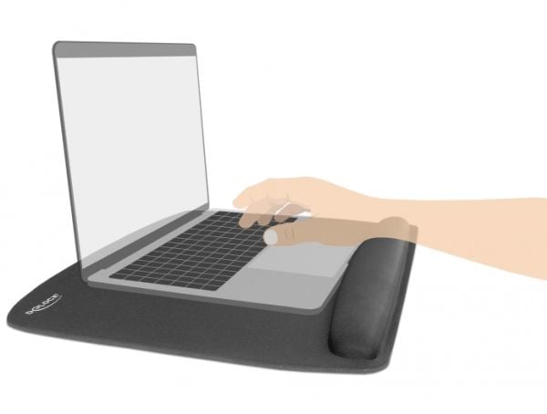 Delock Ergonomic - Musematte med håndleddsstøtte - svart