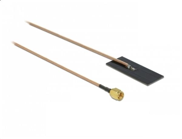DeLOCK WLAN 802.11 ac/ax/a/h/b/g/n Antenne SMA plugg 0,5 - 1,2 dBi RG-178 1 m PCB intern selvklebende - Antenne - Smart Home - 0,5 - 1,2 dBi - selv...