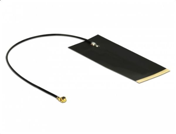 DeLOCK LPWAN Antenne MHF I plugg -2,63 dBi 1,13 15 cm FPC intern selvklebende - Antenne - Smart Home - -2,63 dBi - selvklebende montering - svart