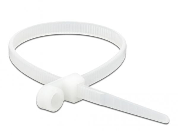 DeLOCK 18944, Kaksiaukkoinen johdinside, Polyamidi, Valkoinen, -40 - 85 °C, 16 cm, 4,8 mm