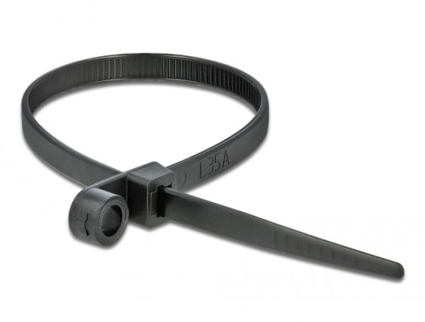 DeLOCK 18949, Kaksiaukkoinen johdinside, Polyamidi, Musta, -40 - 85 °C, 16 cm, 4,8 mm