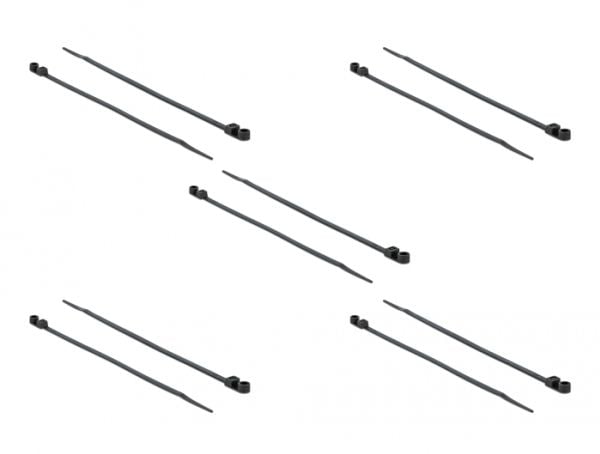 DeLOCK 18951, Kaksiaukkoinen johdinside, Polyamidi, Musta, -40 - 85 °C, 30 cm, 4,8 mm