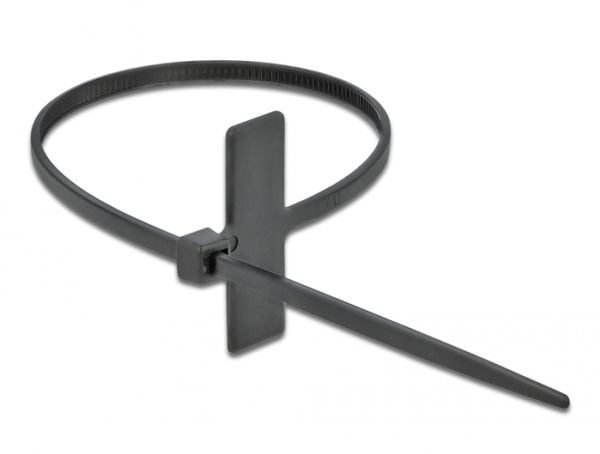 DeLOCK 18959, Kaksiaukkoinen johdinside, Polyamidi, Musta, -40 - 85 °C, 20 cm, 2,5 mm