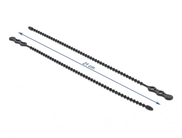 DeLOCK 018966, Helmipintainen johdinside, Polyamidi, Musta, -40 - 85 °C, 21 cm, 4,5 mm