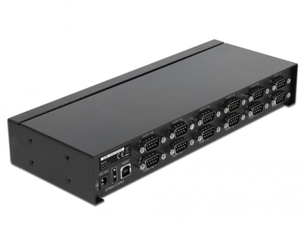 Delock USB 2.0 to 12 Port Serial RS-232 Hub with surge protection and extended temperature range - Seriell adapter - USB 2.0 - RS-232 x 12 - svart
