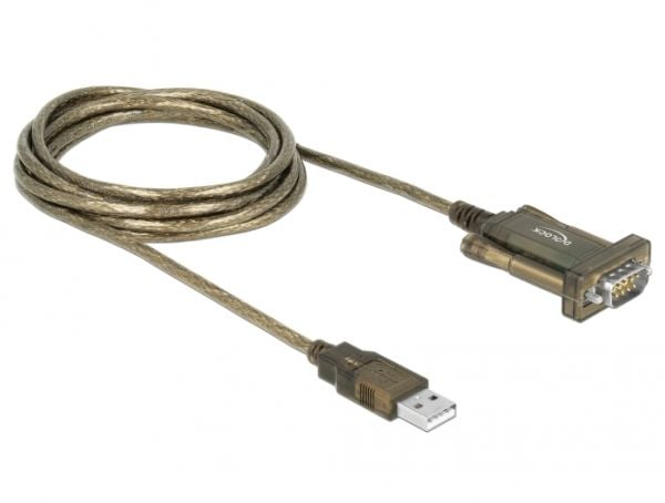 Delock Adapter USB 2.0 Type-A > 1 x Serial DB9 RS-232 - Seriell adapter - USB - RS-232 x 1 - gjennomsiktig