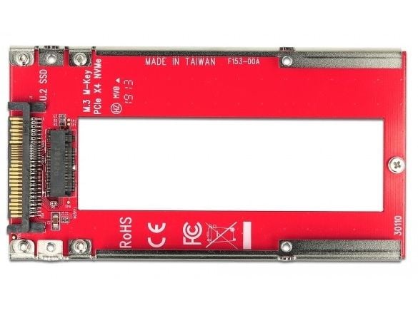 DeLOCK 64077, U.2, M.3, Punainen, Hopea, PC, Passiivinen, 32 Gbit/s
