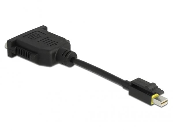 Delock - Video adapter - enkeltlenke - Mini DisplayPort (hann) låst til DVI-I (hunn) - DisplayPort 1.1 - 15 cm - halogenfri - svart