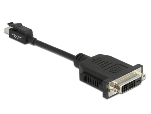 Delock - Video adapter - enkeltlenke - Mini DisplayPort (hann) låst til DVI-I (hunn) - DisplayPort 1.1 - 15 cm - halogenfri - svart