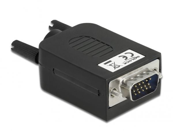 Delock - VGA-adapter - 15 pin D-Sub (DB-15) (hann) til 10-pins terminalblokk - tommelskruer