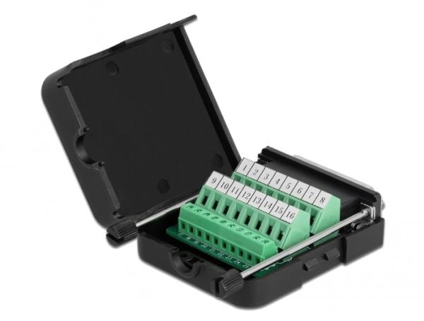 Delock - Parallelladapter - DB-25 (hunn) til 26-pins terminalblokker - tommelskruer