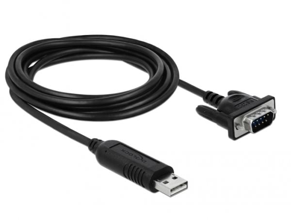 Delock - Seriell kabel - USB (hann) til DB-9 (hann) - 1.8 m - svart