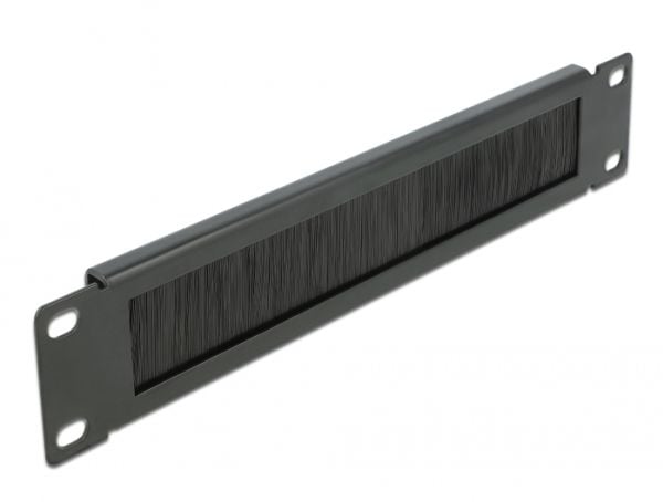 Delock Cable Management Brush Strip - Rackbørstestripe - svart - 1U - 10"