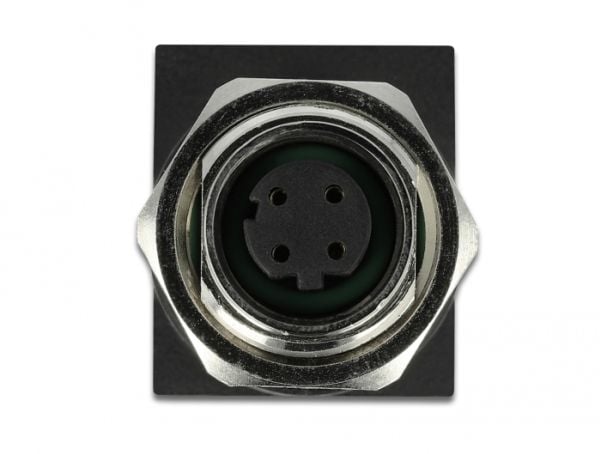Delock - Nettverksadapter - 4-pins M12 (hunn) rett til RJ-45 (hunn) vinklet - CAT 5e - svart