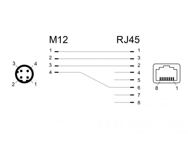 Delock - Nettverksadapter - 4-pins M12 (hann) rett til RJ-45 (hunn) vinklet - CAT 5e - svart