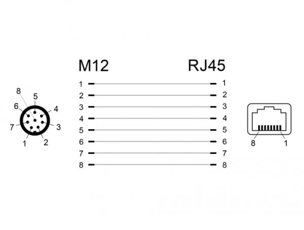 Delock - Nettverksadapter - 8-pins M12 (hann) rett til RJ-45 (hunn) vinklet - CAT 6a - svart