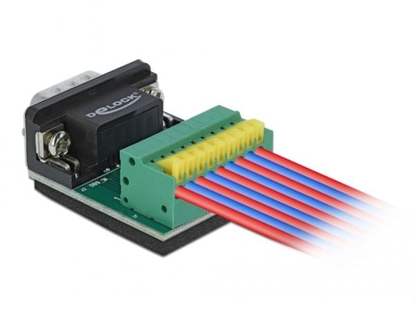 Delock - Seriell adapter - DB-9 (hunn) til 9-pins terminalblokk - tommelskruer, trykknapp