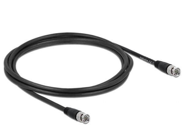 Delock - Videokabel - BNC hann til BNC hann - 2 m - koaksial - svart
