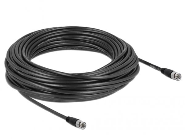 Delock - Videokabel - BNC hann til BNC hann - 25 m - koaksial - svart