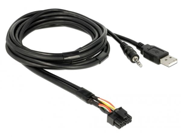 Delock - USB/audiojatkojohto - USB, ministic (uros) - USB, ministic (naaras) - 1,5 m - musta