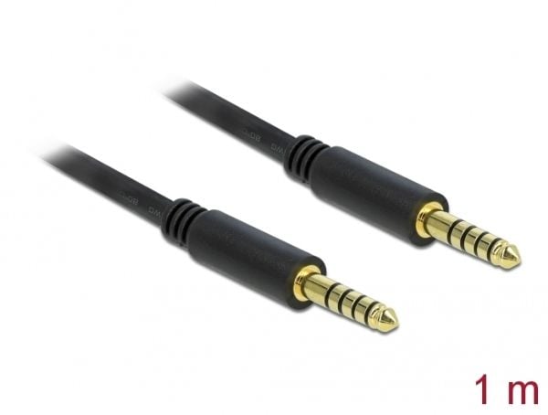 DeLOCK 85791, 4.4mm, Uros, 4.4mm, Uros, 1 m, Musta