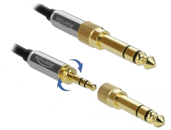 DeLOCK 85836, 3.5mm, Uros, 3.5mm, Uros, 1 m, Musta