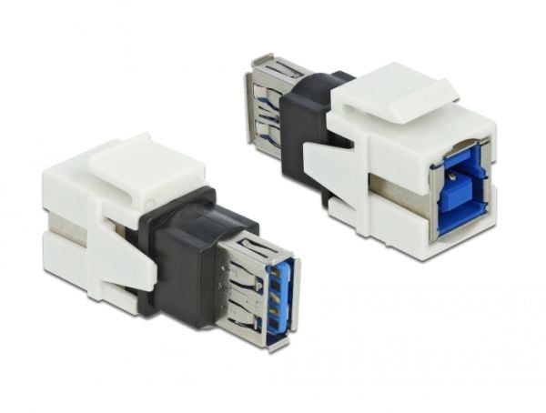 Delock - USB-sovitin - USB tyyppi A (naaras) USB tyyppi B (naaras) - valkoinen