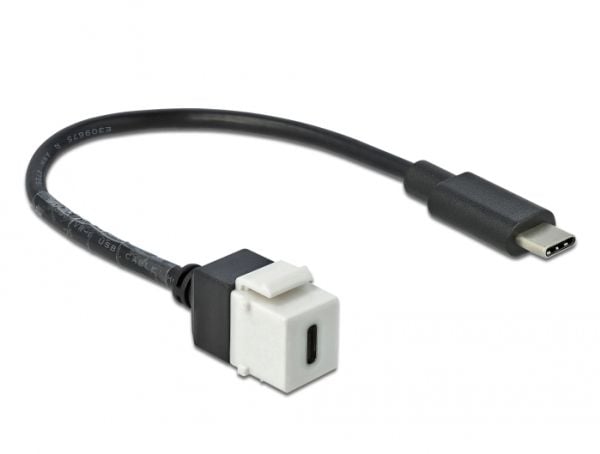 DeLOCK 86399, Tasainen, Musta, Valkoinen, USB C, USB C, Naaras, Uros