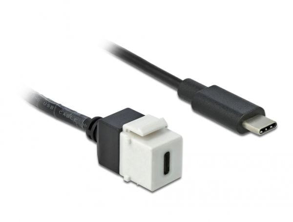 DeLOCK 86399, Tasainen, Musta, Valkoinen, USB C, USB C, Naaras, Uros