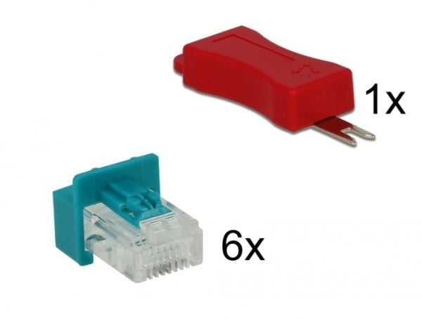 Delock - Säkerhetslåsset för LAN-kabel (paket om 6)