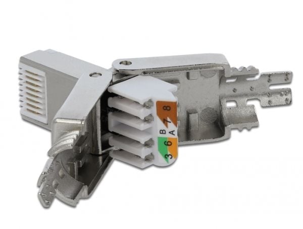 Delock - Verkkoliitin - RJ-45 (uros) - STP - CAT 6a