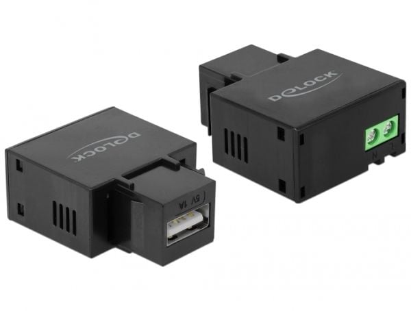 Delock Keystone-moduuli - modulaarinen sisäkkäin - USB-lataus - musta