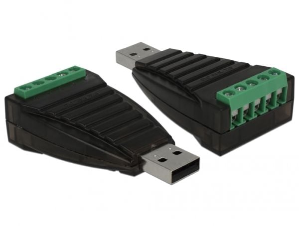 Delock - USB-adapter - USB (hann) til 5-pins terminalblokk - 2500 V - svart