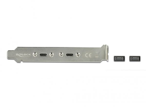 Delock Slot bracket - USB-panel - 20-stifts USB 3.1-header (hann) til USB-C (hunn) - 20 V - 3 A - 50 cm - svart