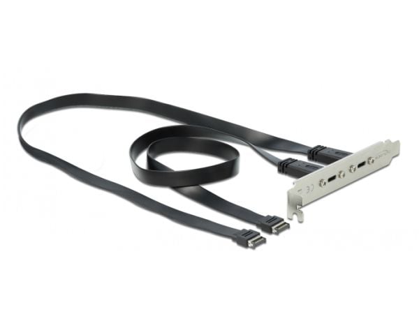 Delock Slot bracket - USB-panel - 20-stifts USB 3.1-header (hann) til USB-C (hunn) - 20 V - 3 A - 50 cm - svart