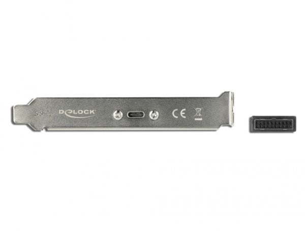 Delock Slot bracket - USB-panel - 19-pins USB 3.0-plugg (hunn) til USB-C (hunn) - 5 V - 900 mA - 50 cm - svart