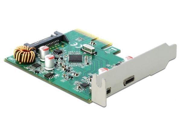 Delock PCI Express x4 Card to 2 x external SuperSpeed USB 10 Gbps (USB 3.1 Gen 2) USB Type-C female - USB-adapter - PCIe 3.0 x4 lav profil - USB-C ...