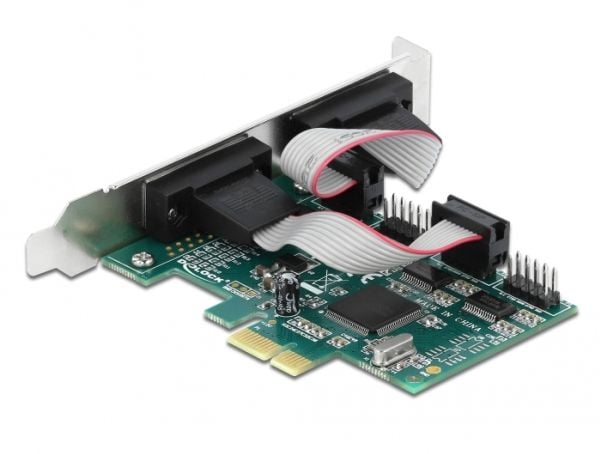 Delock - Seriell adapter - PCIe 1.1 låg profil - RS-232 x 4 - grön