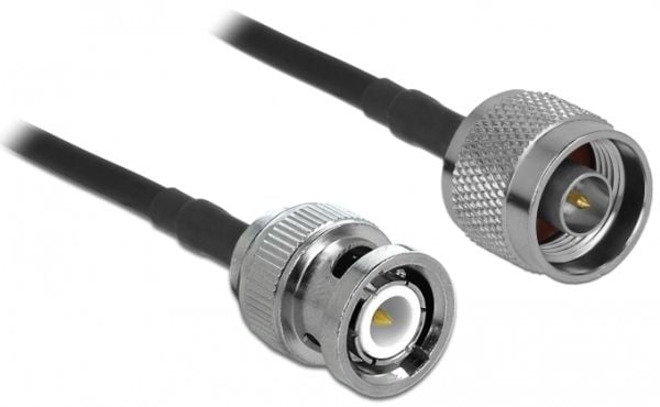 Delock LMR195 - Antennekabel - BNC hann til N-kontakt hann - 10 m - svart