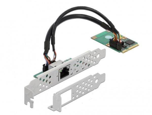 DeLOCK 95266, Mini PCI Express, RJ-45, Full-height / Half-length