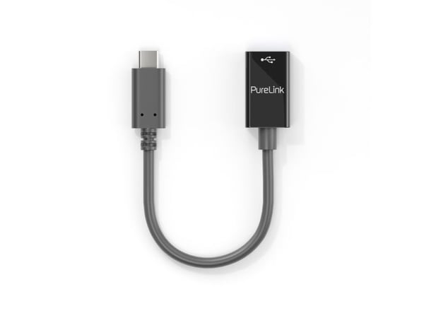 PureLink iSeries - USB-adapter - USB-C (hann) til USB-type A (hunn) - USB 3.1 OTG - 10 cm - USB Power Delivery (3A, 60W) - svart